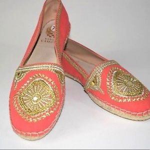 Vince Camuto Flats/Coral Canvas Espadrille